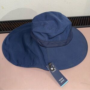 Mission Sun‎ Defender Cooling Hat Neck Guard Flap Wide Brim UPF 50 Navy Blue